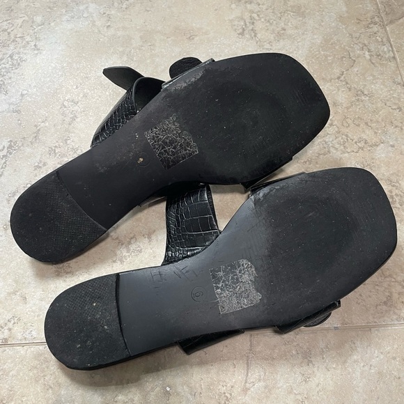 BILLINI Alaia Slides Sandals in Black Croc. Size 6 - Picture 7 of 10